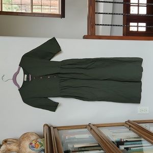 BRAND NEW Little Cottonwood Alder linen dress forest green